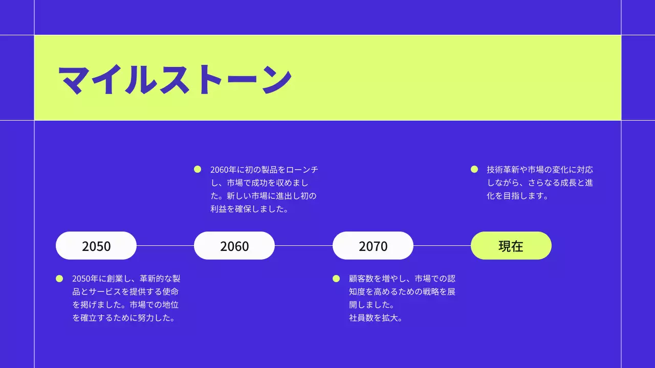 青 モダン ビジネス プロフィール プレゼンテーション