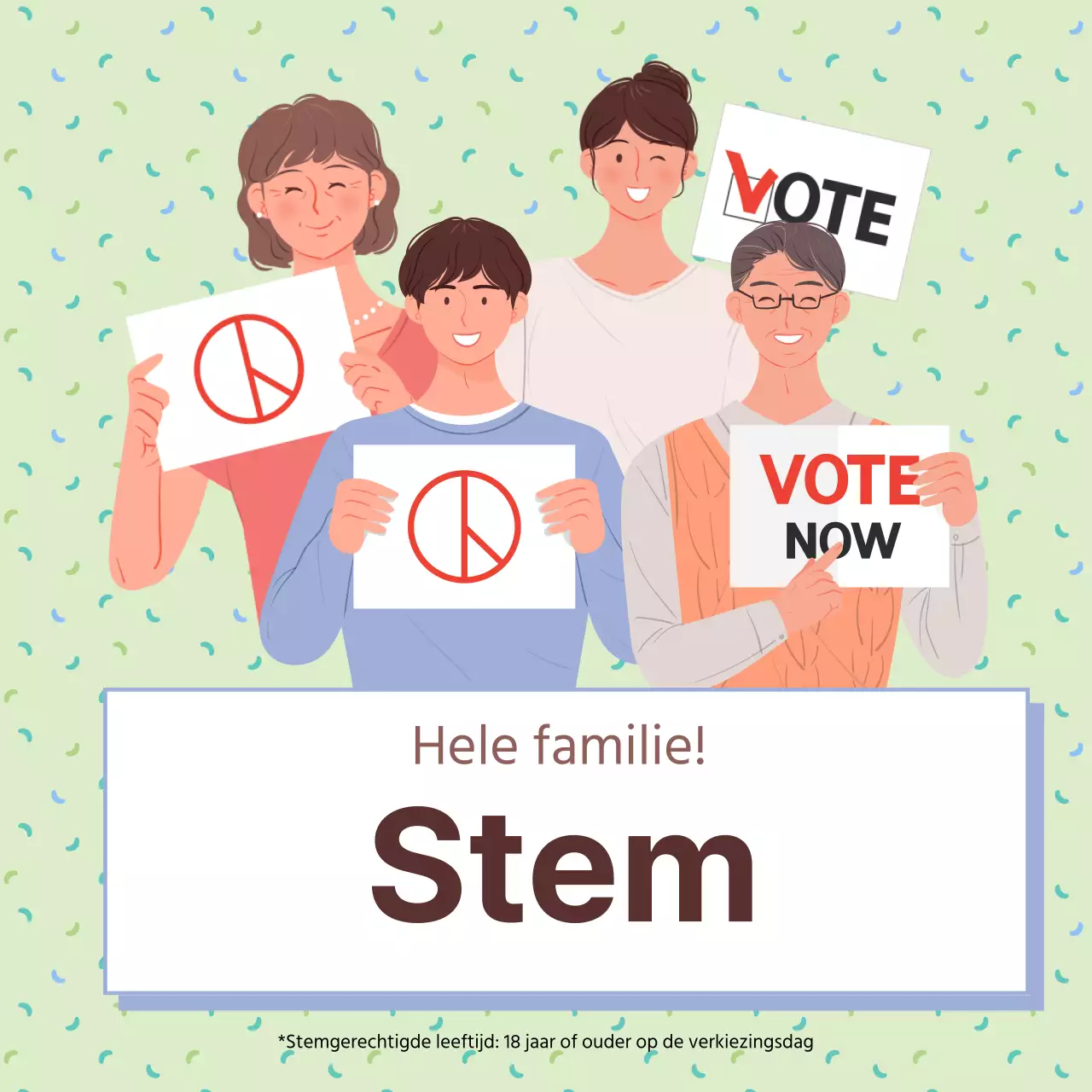 Een schattige, limoengroene stemadviesadvertentie