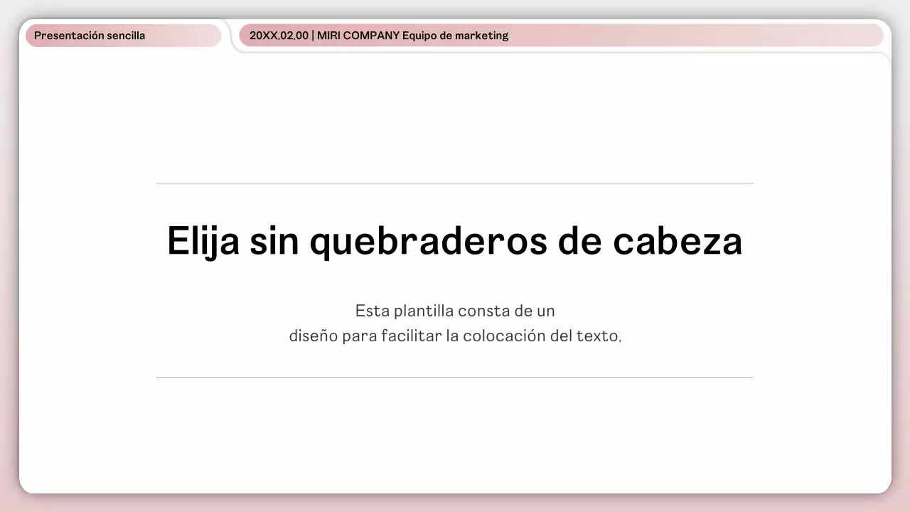 Una sencilla presentación en blanco y rosa
