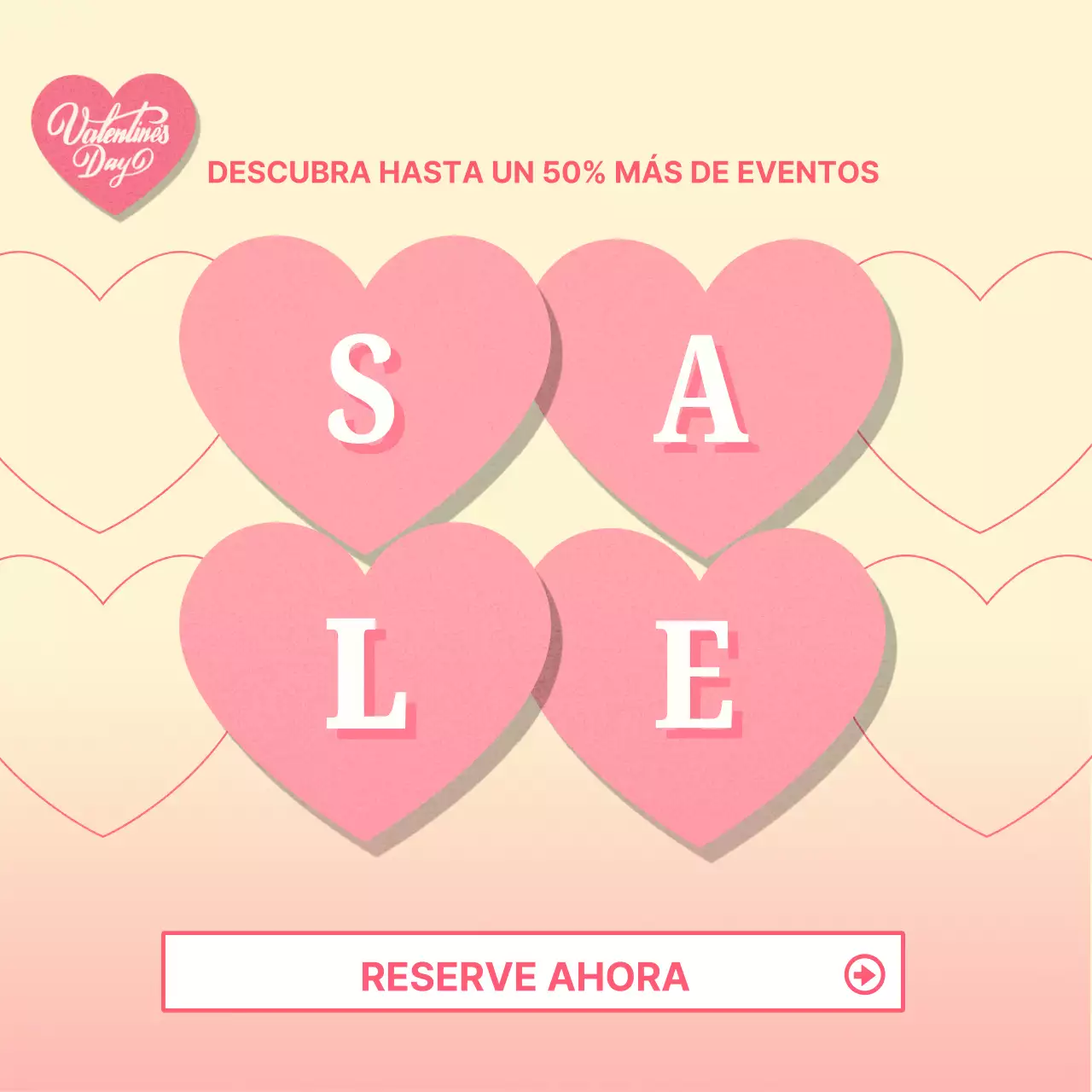 Promueva un evento de San Valentín retro y moderno en rosa y menta