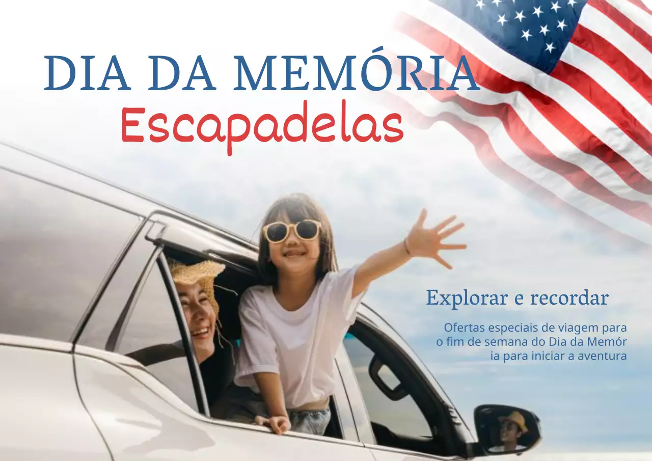 Promover um Memorial Day americano clássico em azul