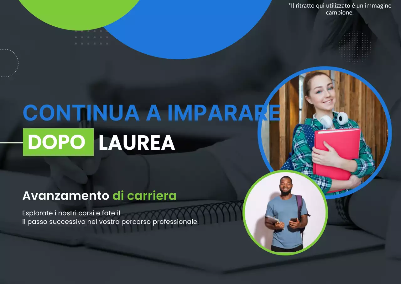 Blu e verde Moderna carriera Lavoro Istruzione Pubblicità