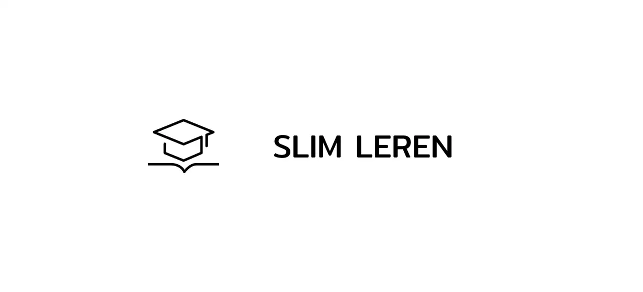 Slim leren met een bachelorpet en boekillustratie-logo