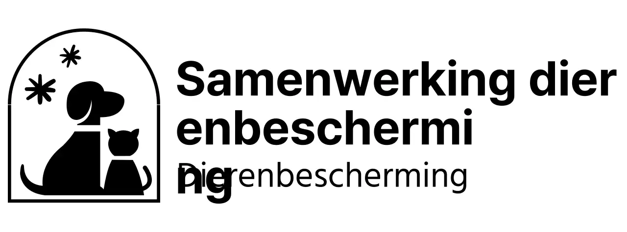 De Humane Society met een schattig geïllustreerd logo van een hond en een kat