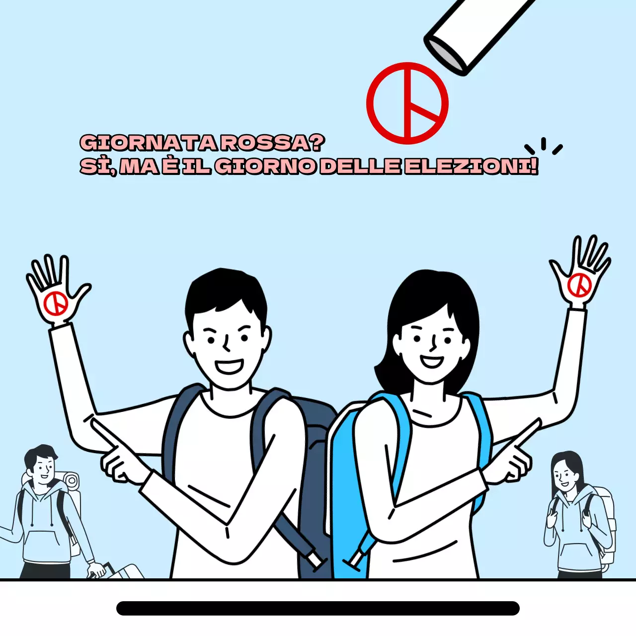 Promuovere il voto con semplici colori rosso e azzurro