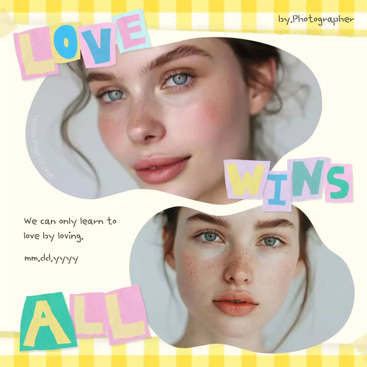 Cute photo frame notepads in pink and yellow