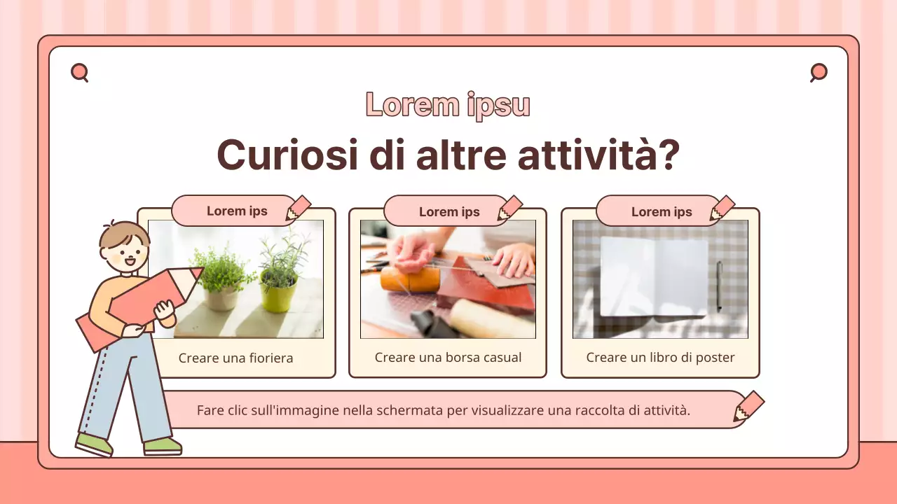 Posta di raccolta delle attività in classe del Centro rosa e giallo