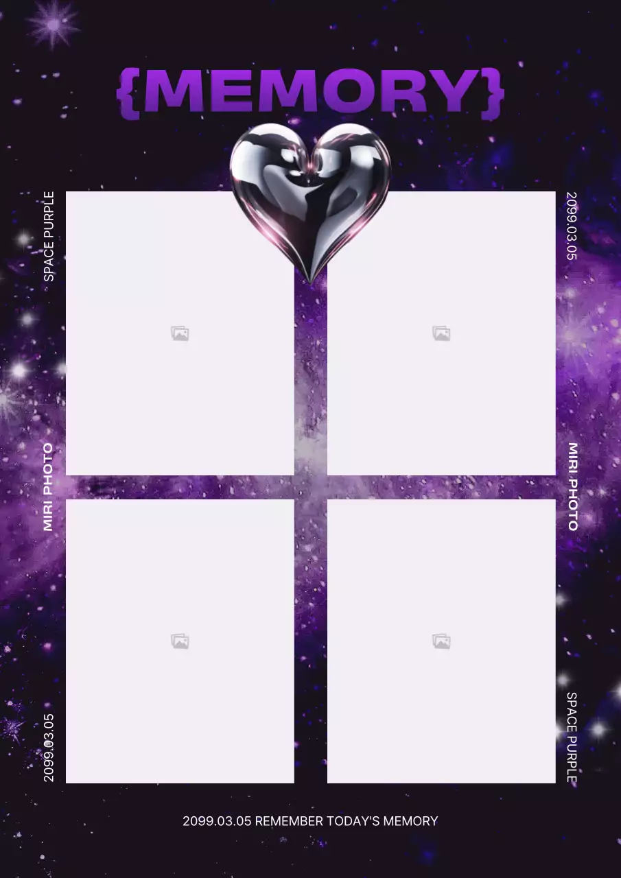 紫 モダン フォトフレーム ポスター