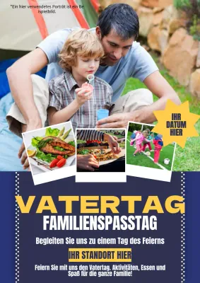 Marineblaue und gelbe trendige Vatertags-Werbung