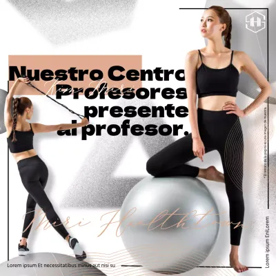 Promociona a una profesora de Pilates con clase en negro y beige