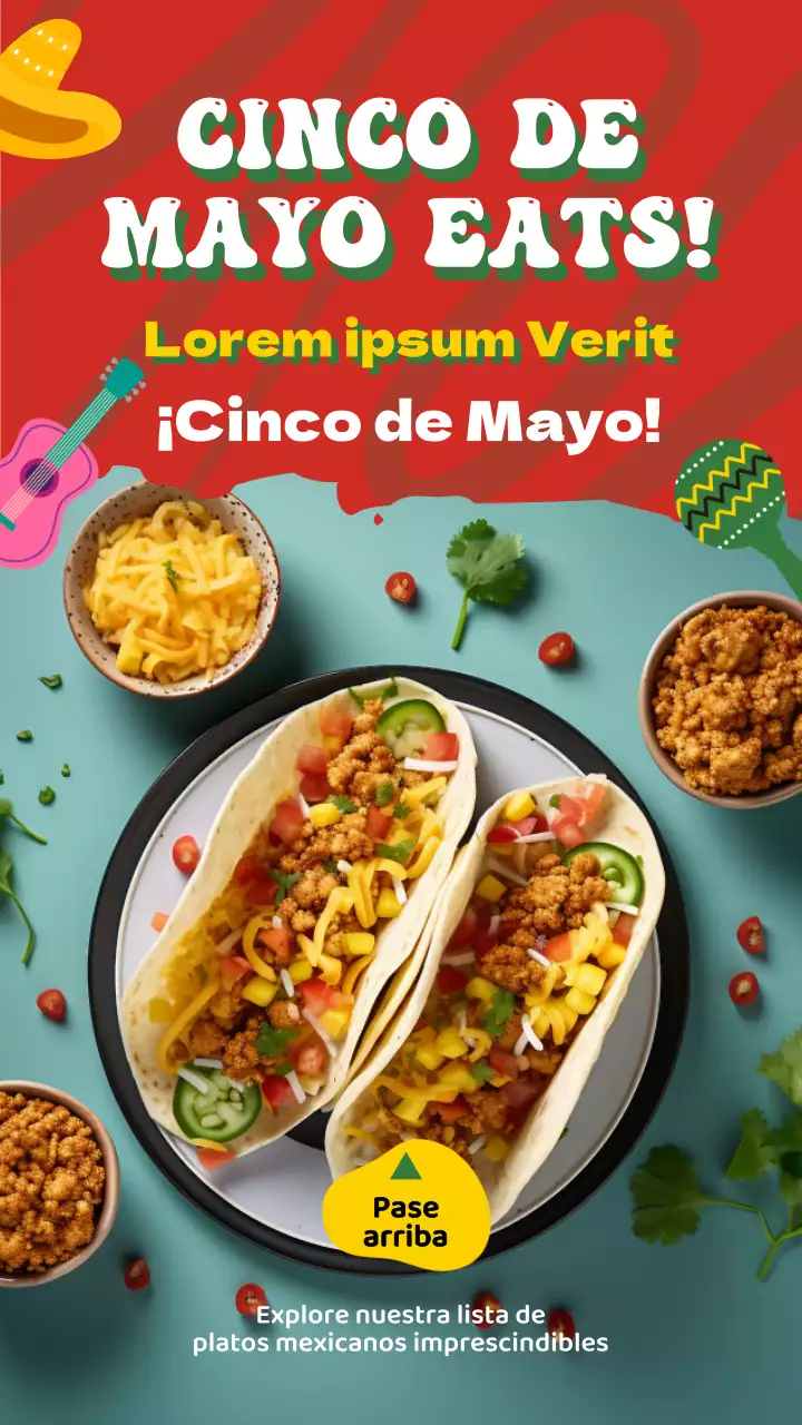 Anuncios de moda para el Cinco de Mayo en rojo y azul