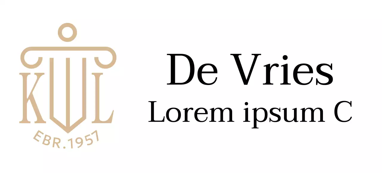 Een advocatenkantoor met klasse met een goud geïllustreerd logo