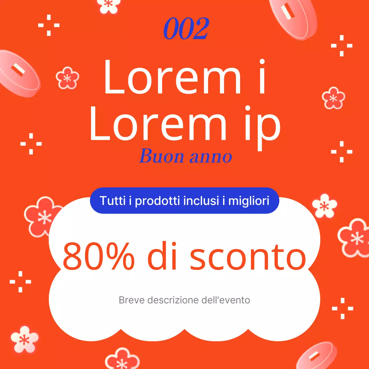 Promuovere un modello di vacanza orientale in rosso e blu