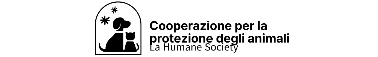 La Humane Society con un simpatico logo illustrato di un cane e un gatto