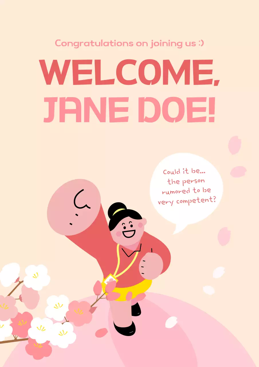 Pink Cheerful Welcome Announcement Poster