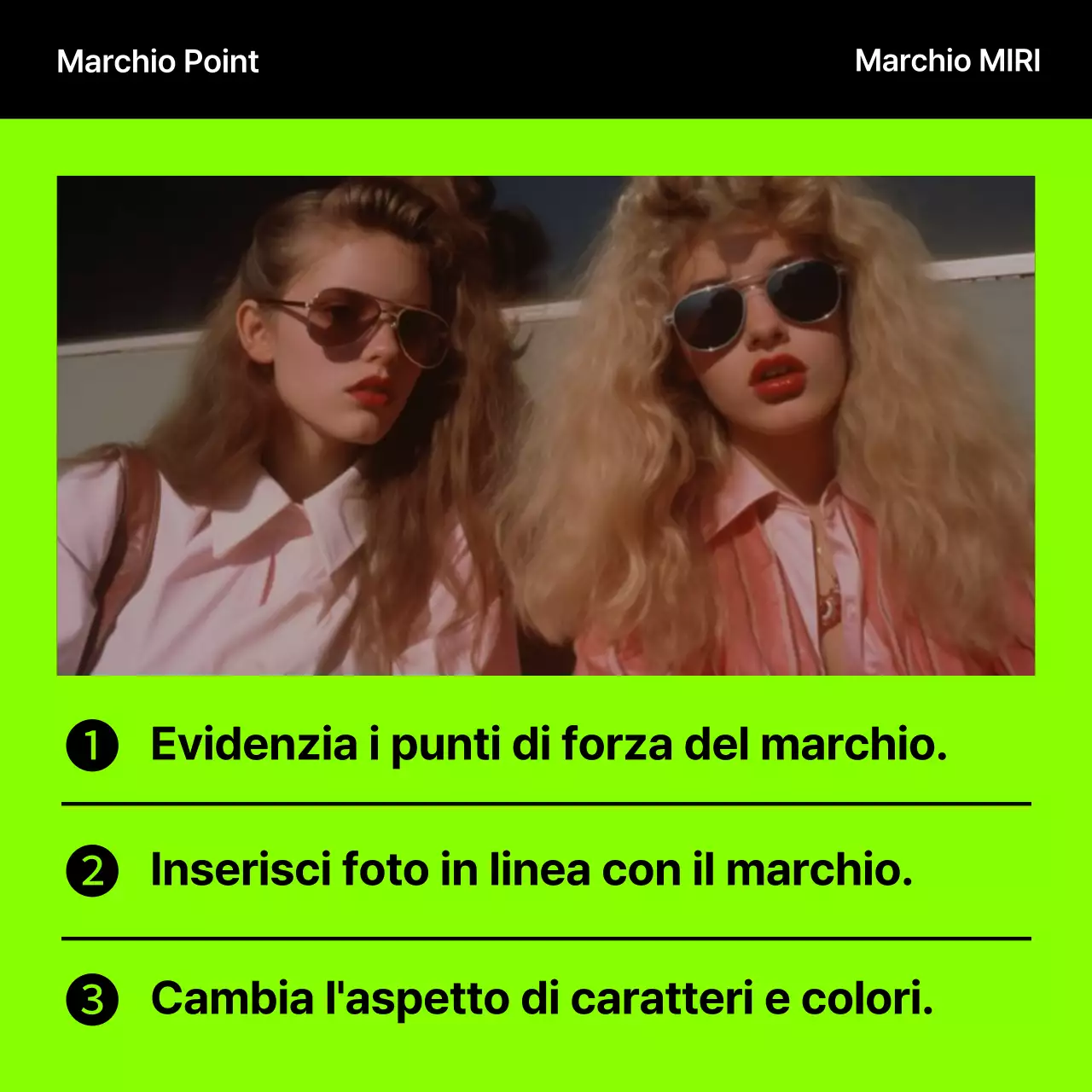 Un primer di branding alla moda, neon e nero