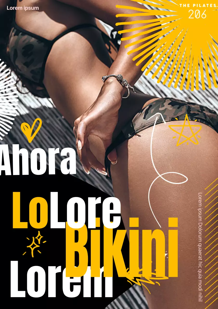 Promueve un entrenamiento en bikini a la última en amarillo y negro