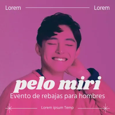 Promocione un moderno salón de descuentos en rosa y blanco