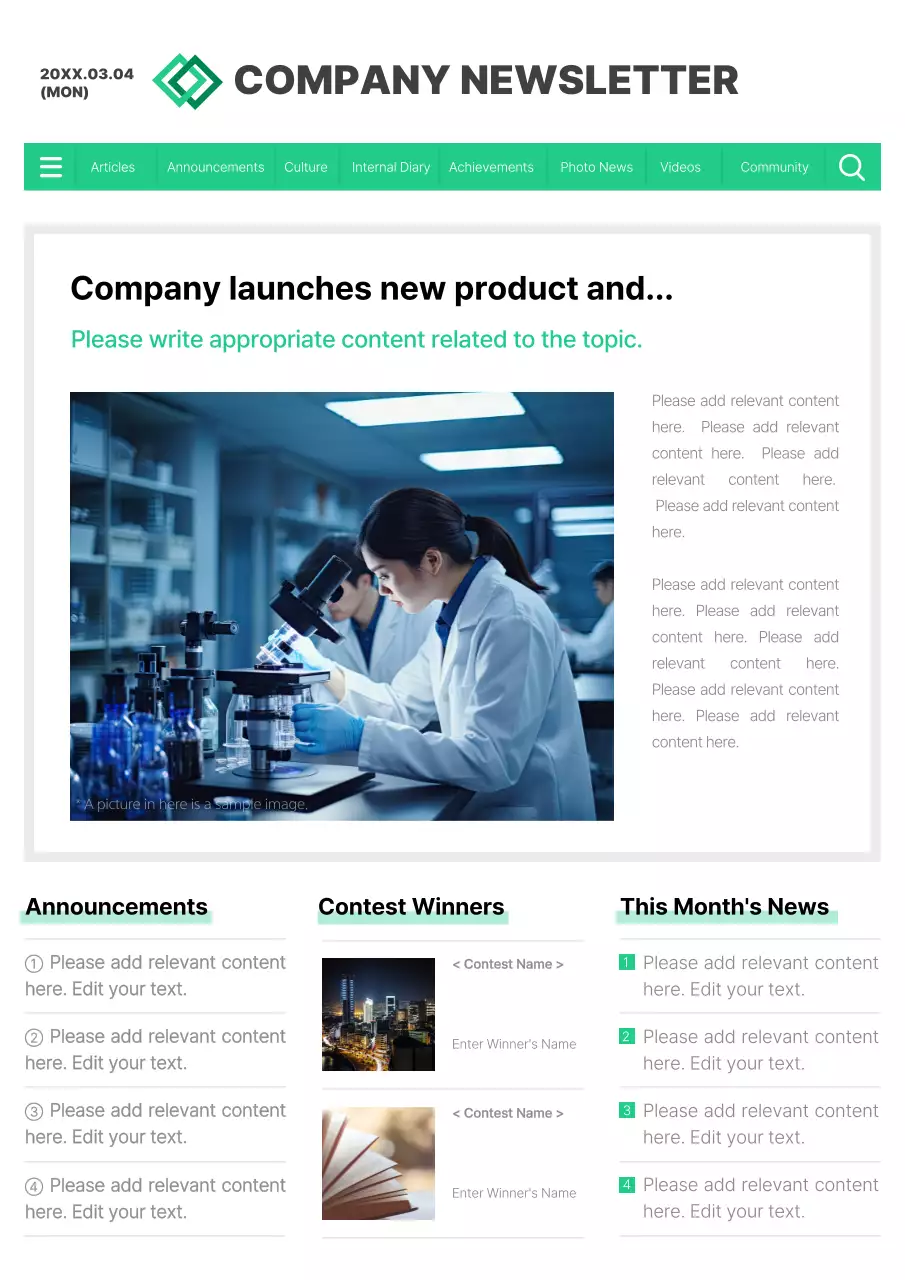 Green Professional Company Newsletter Poster