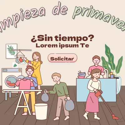 Un bonito anuncio beige de limpieza puerta a puerta