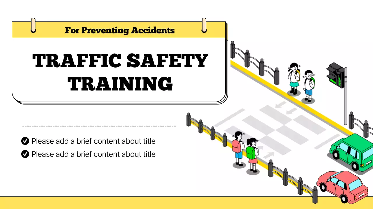 Yellow Simple Traffic Safety Guide Presentation