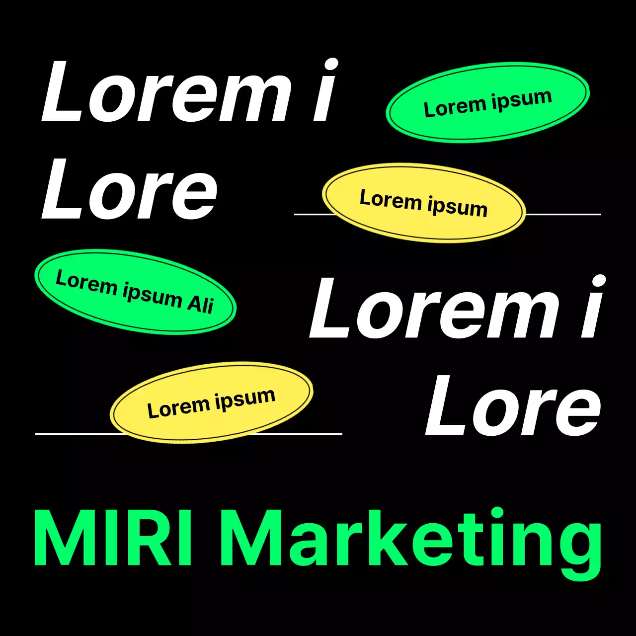 Un anuncio kitsch de una agencia de publicidad en amarillo y chartreuse.