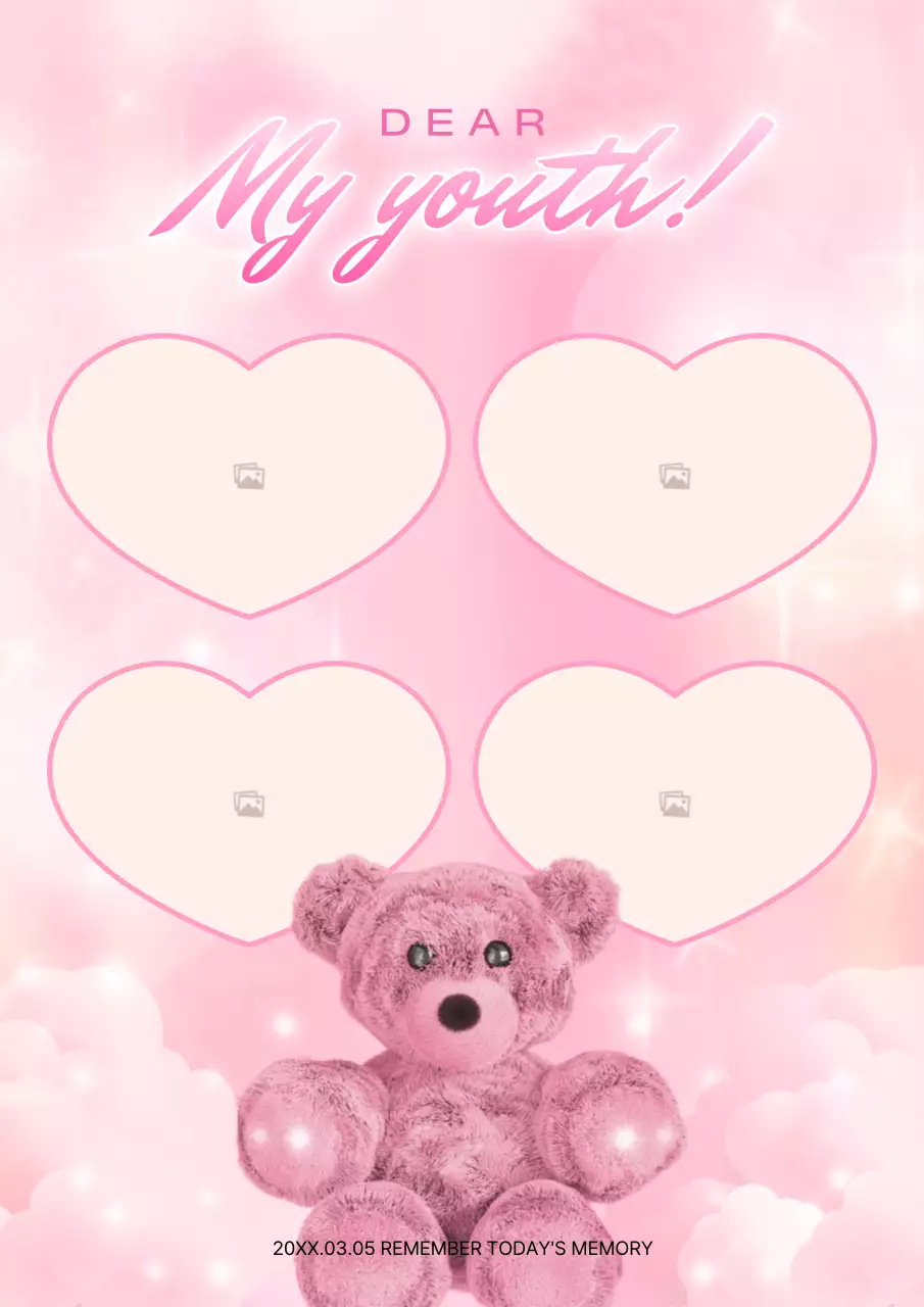 Pink Cute Memory Scrapbook Poster