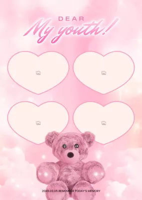 Pink Cute Memory Scrapbook Poster