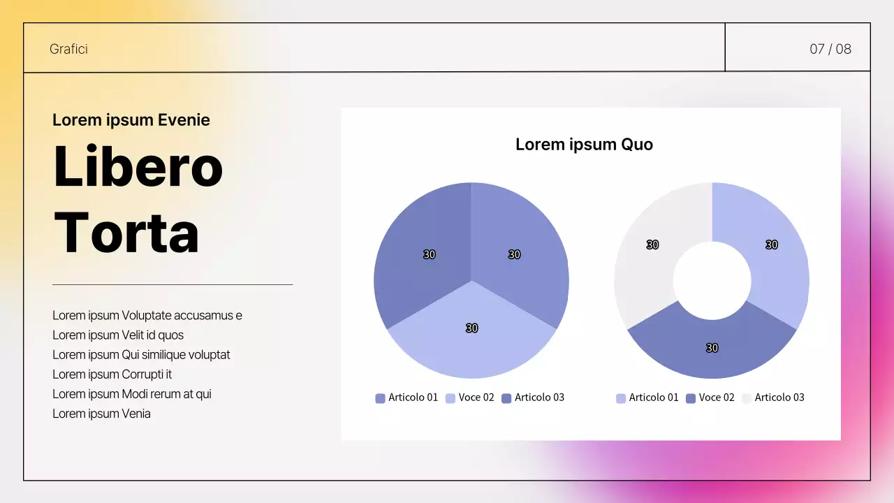 Relazioni scritte a mano semplici e presentabili, in viola e giallo.