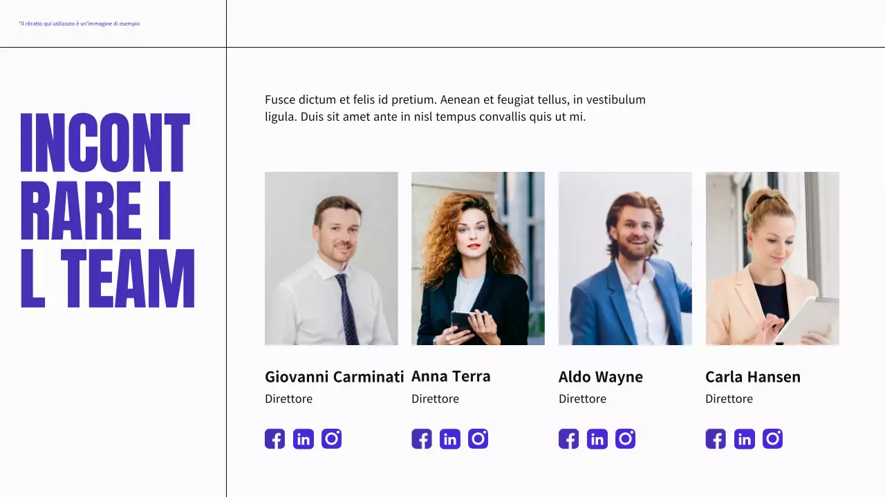 Materiale per il profilo aziendale moderno, blu e neon