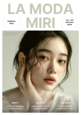 Una moderna pubblicità di una rivista di moda in kaki