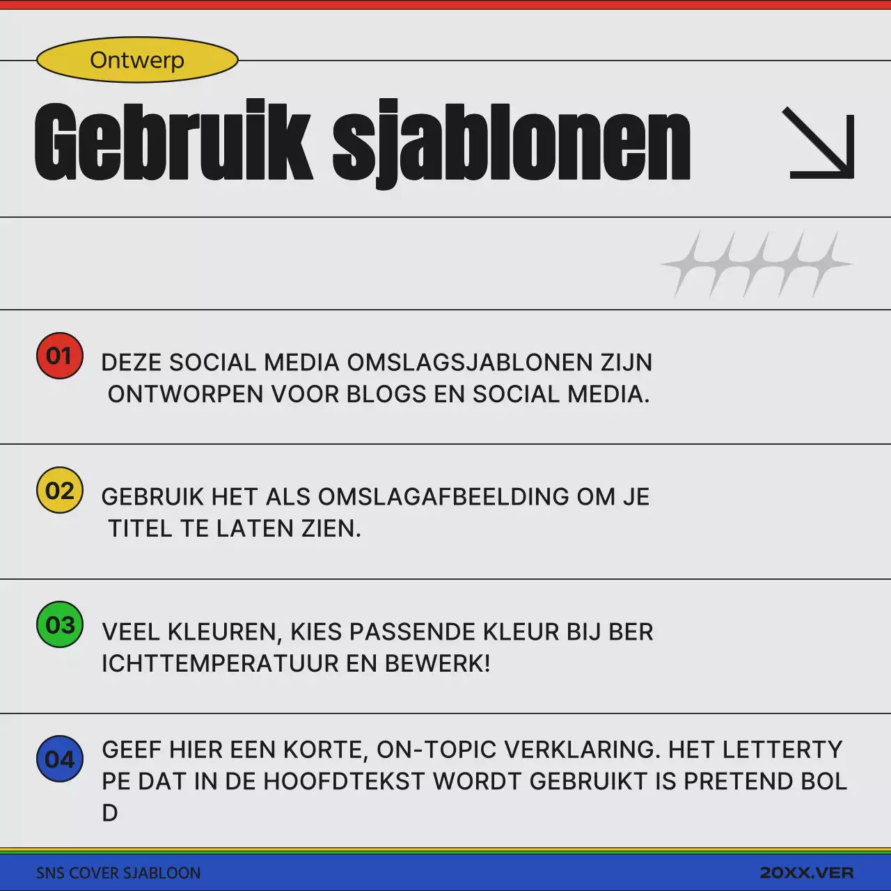 Promoot een moderne kleurvariatie van de omslag in regenboog en wit