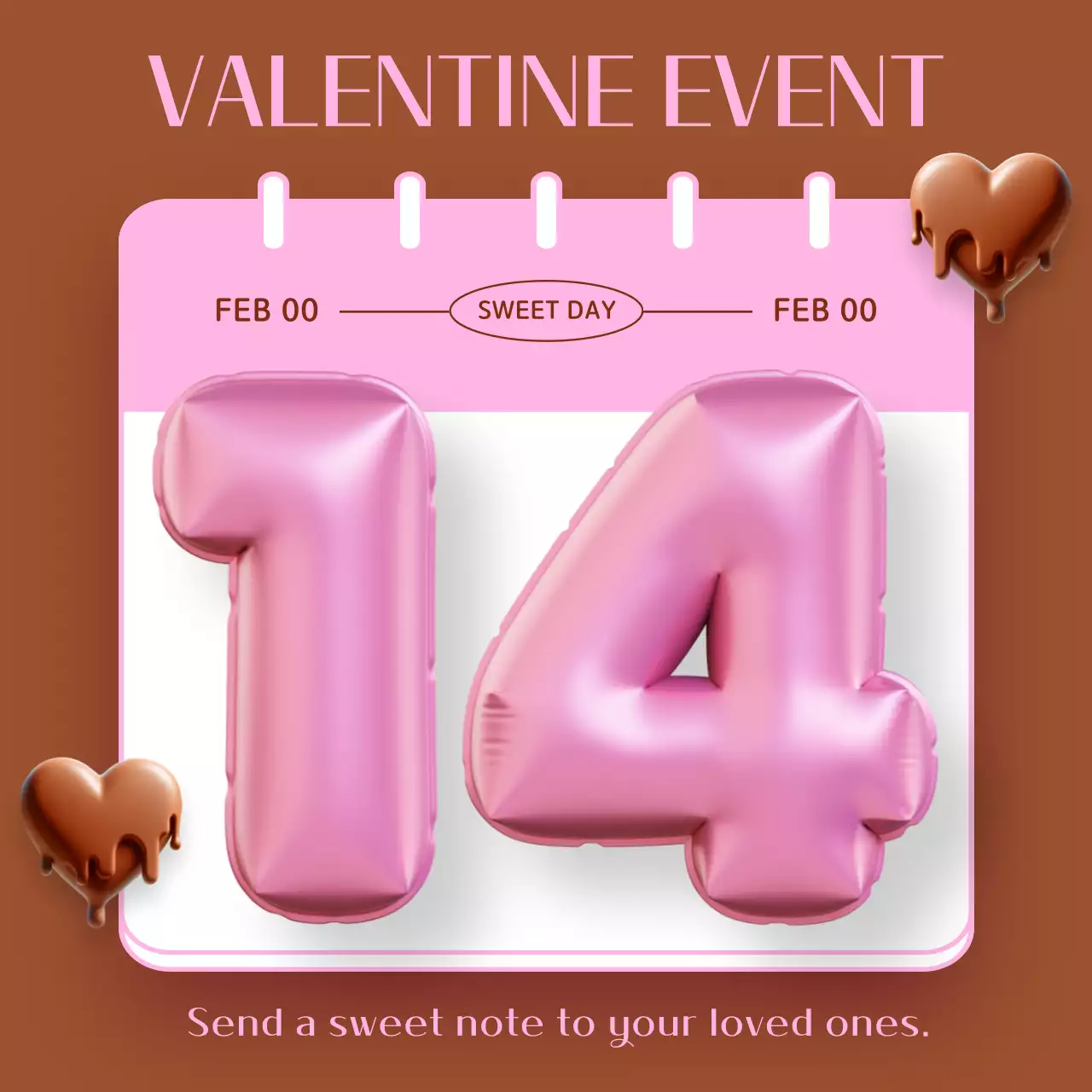 Brown Trendy Valentine Event Announcement Social Media Post
