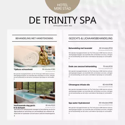 Promoot luxe spa prijzen in grijs en wit