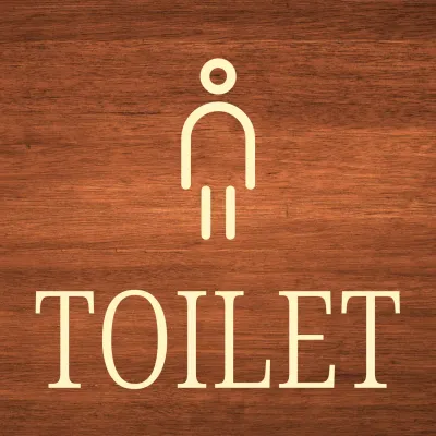 Ikon wanita berwarna krem untuk lokasi toilet