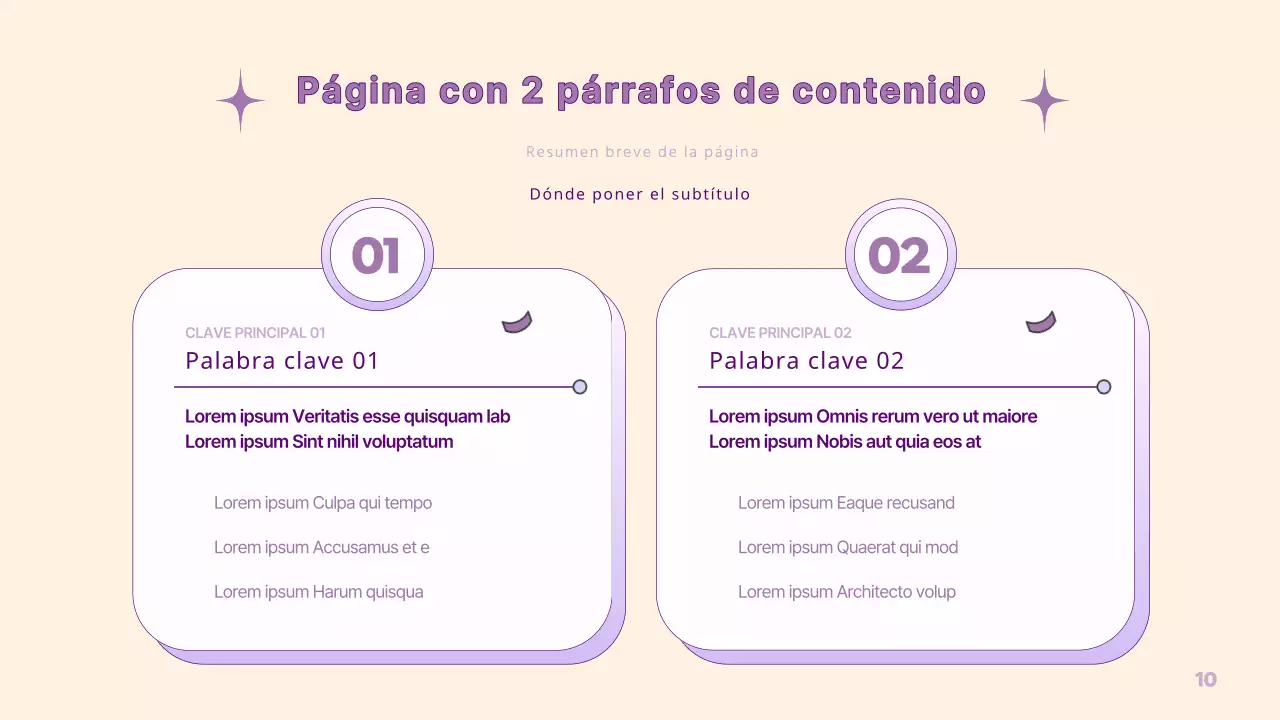 Una sencilla presentación PM en amarillo y morado