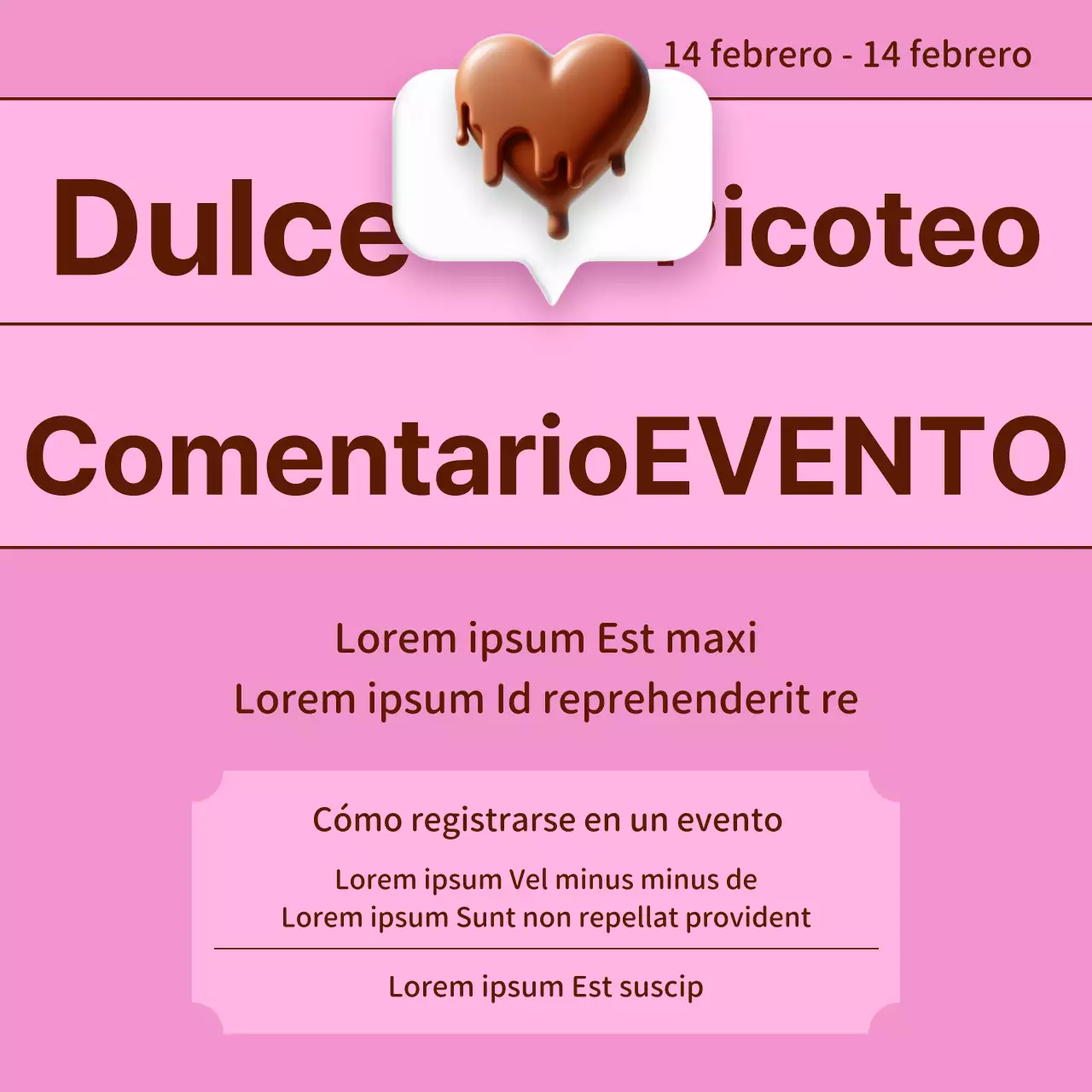 Folleto cibernético de San Valentín en rosa