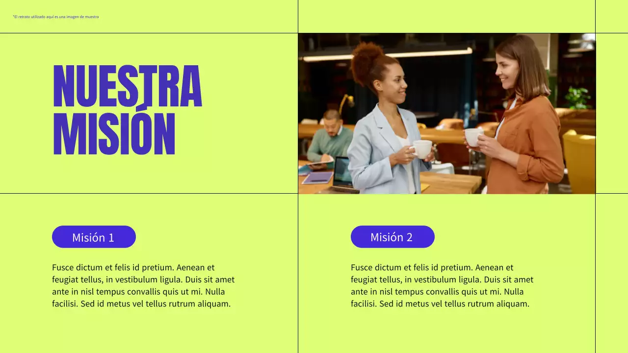 Material de perfil empresarial moderno en azul y neón