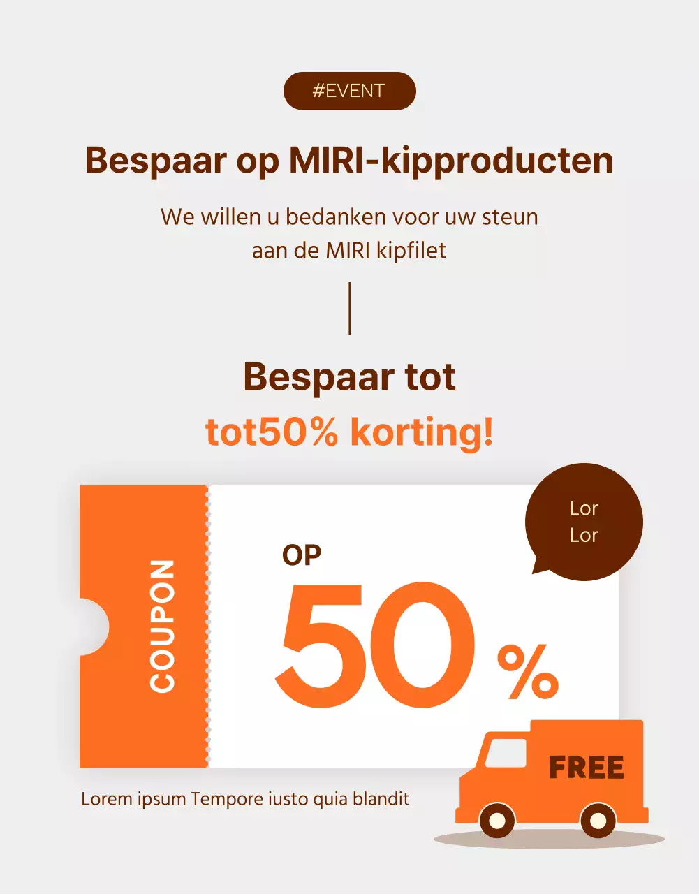 Promoot Simpel Dieet Kippenborstjes in Oranje en Bruin