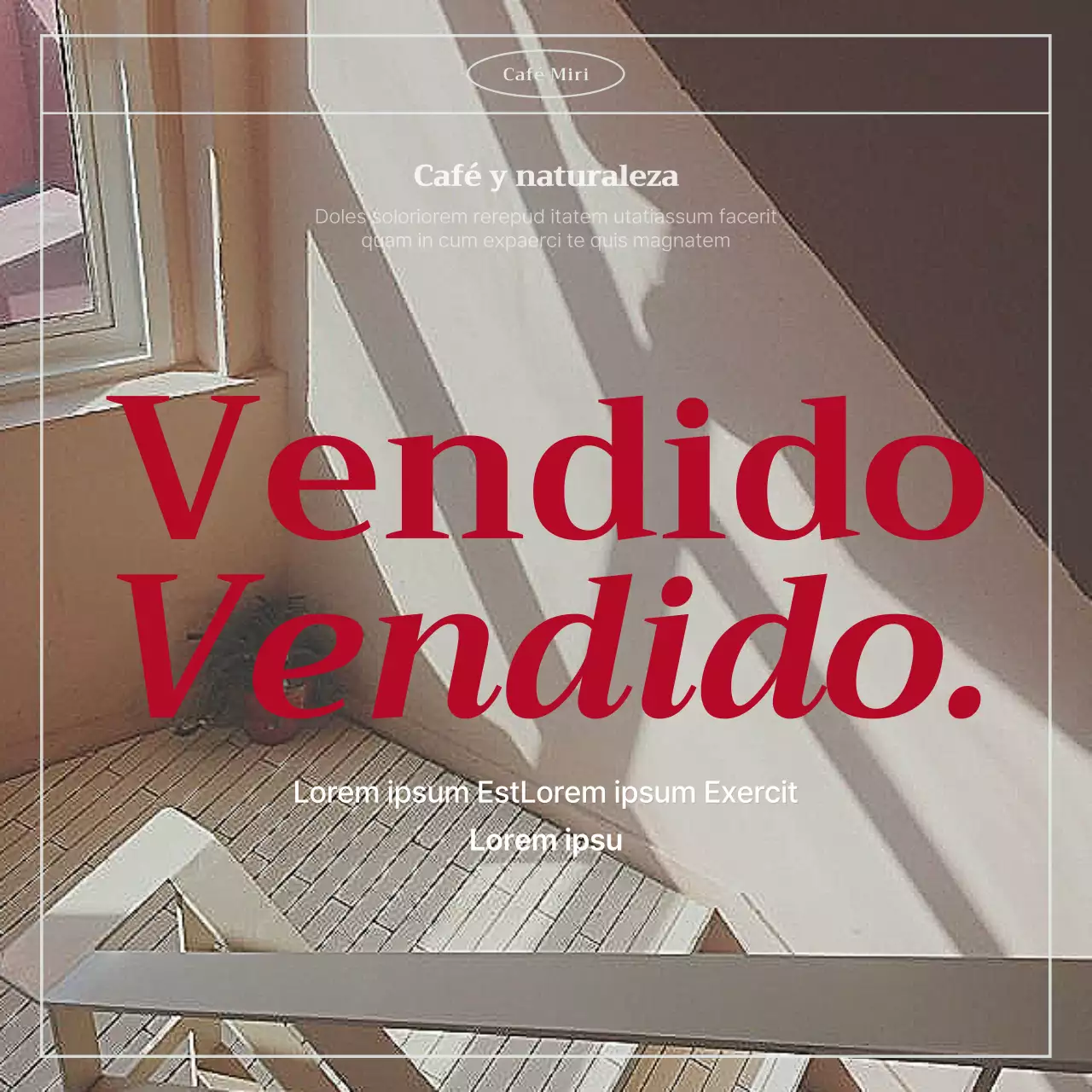 Anuncio Vintage Cafe en menta y rojo