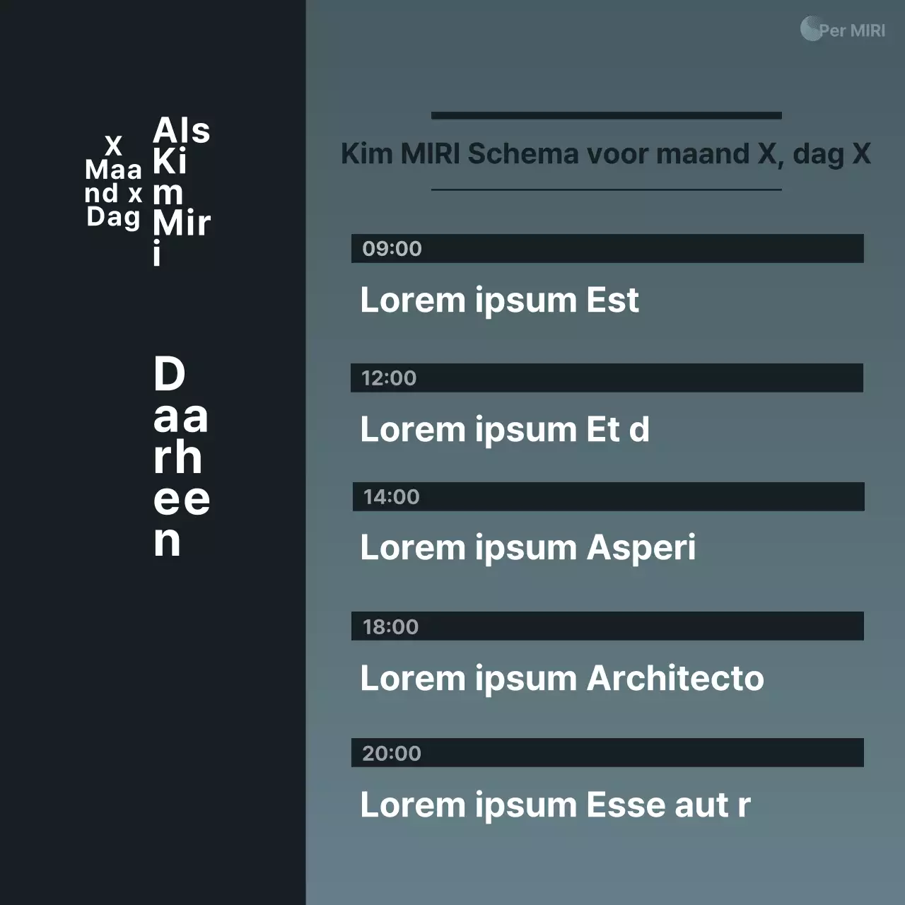 Een eenvoudige campagneadvertentie in marineblauw en wit