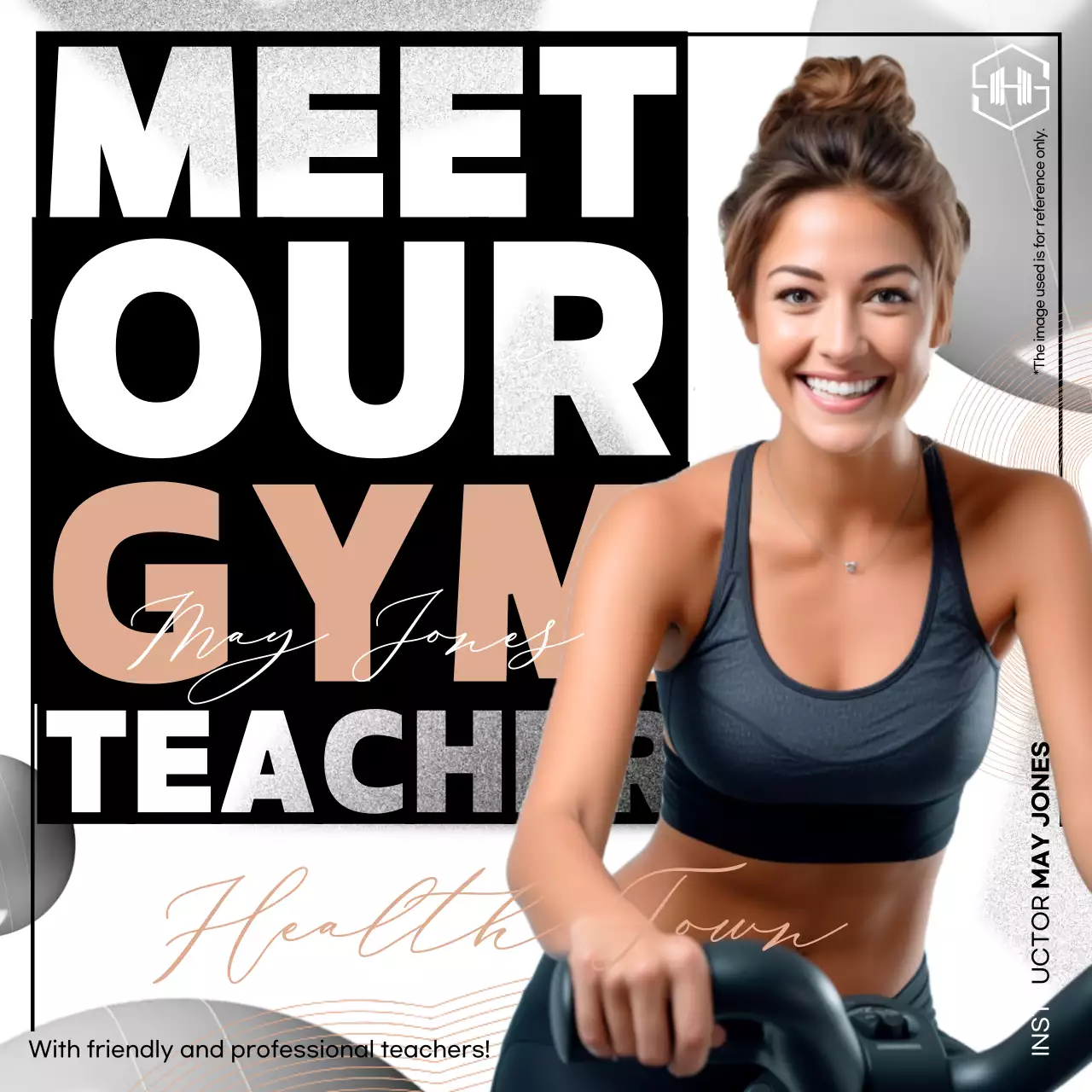 Promote a classy Pilates teacher in black and beige