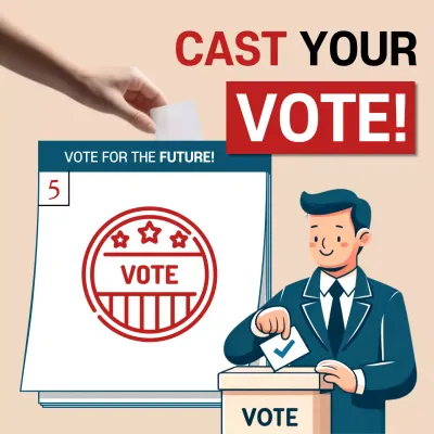 Red Modern Voting Announcement Social Media Post