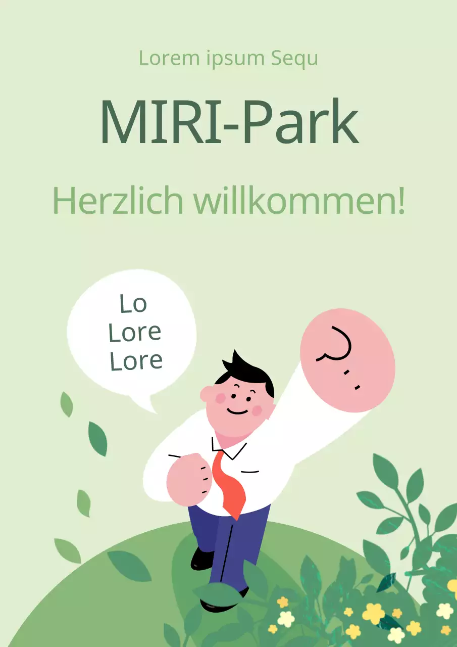 Eine schöne grüne und lindgrüne Willkommenspost