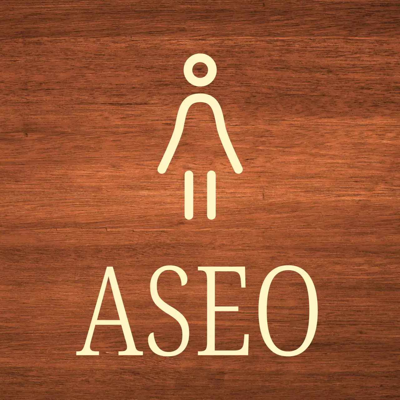 icono de mujer beige ubicación del inodoro