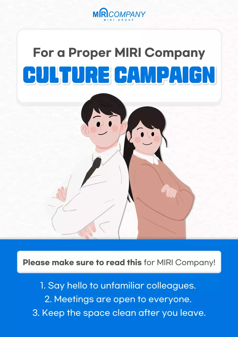 Blue Simple Culture Guidelines Poster