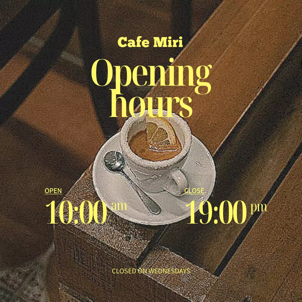 Yellow Vintage Cafe Notice Collection Instagram Carousel