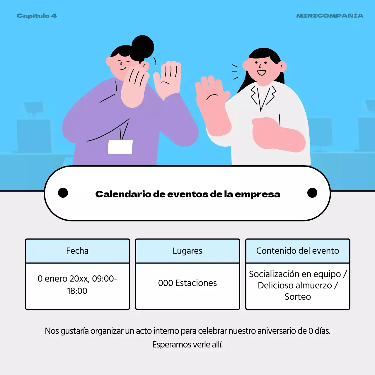 Anuncio de un año de HR gris y arco iris