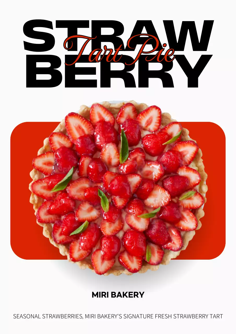 Red Modern Bakery Promotion Poster