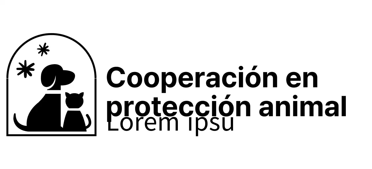 La Humane Society con un simpático logotipo ilustrado de un perro y un gato